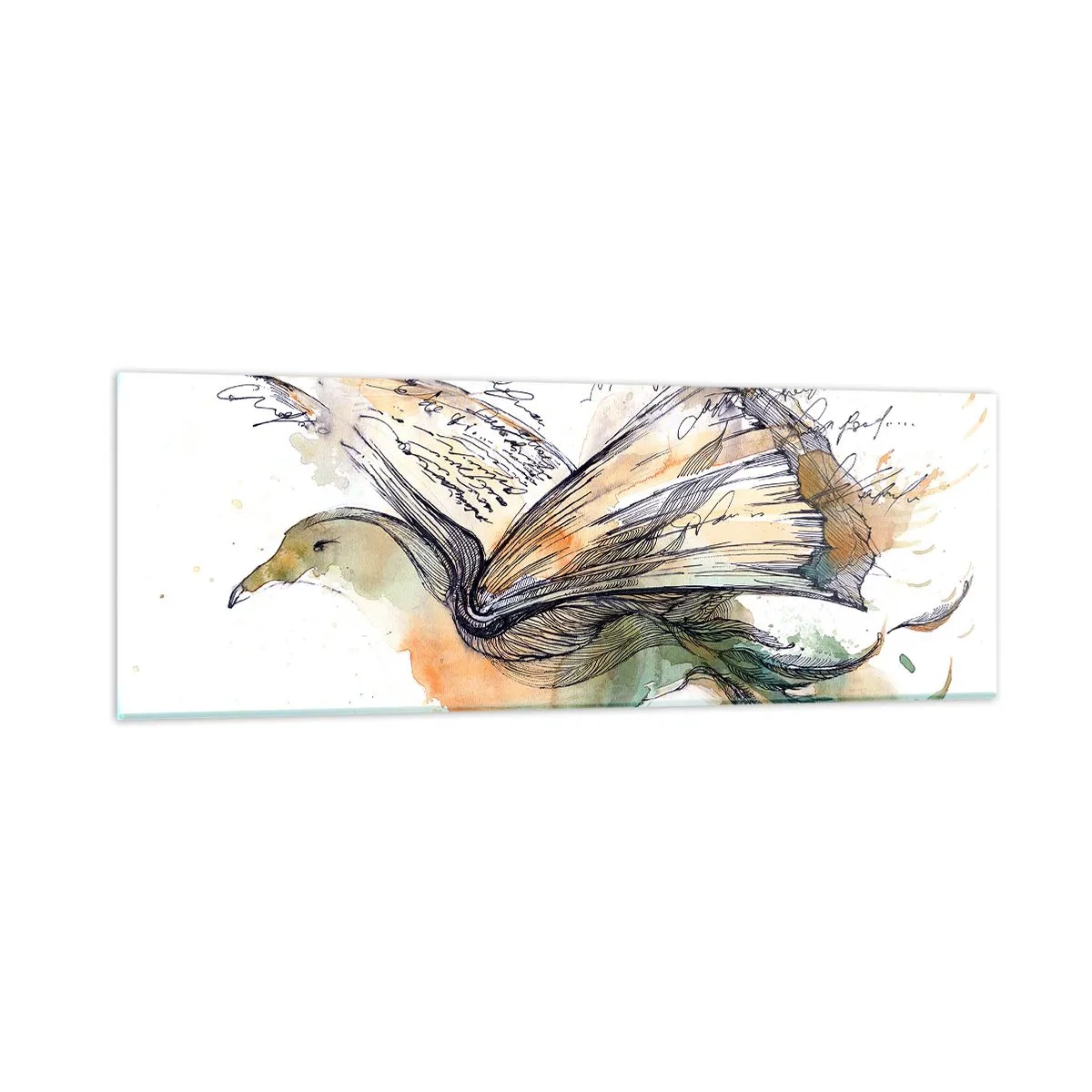 Obraz na szkle - Na skrzydłach poezji - 90x30 cm