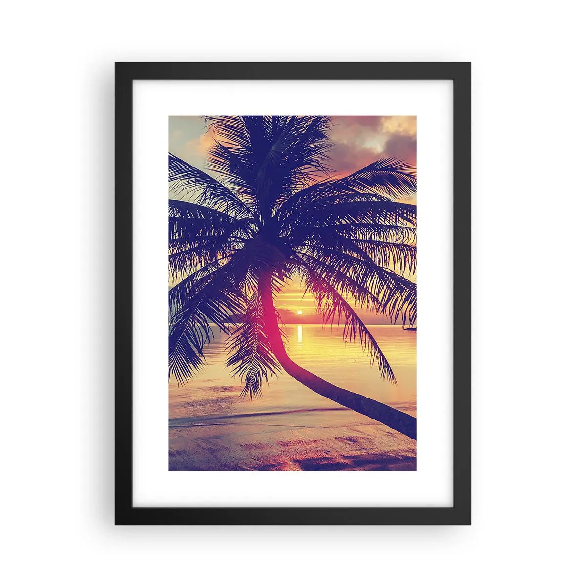 Plakat w czarnej ramie - Wieczór pod palmami - 30x40 cm