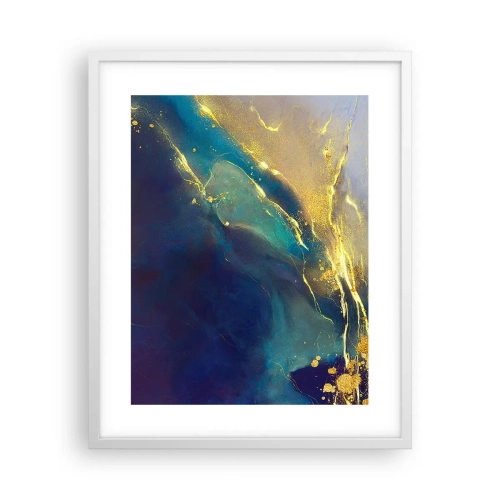 Plakat w białej ramie - Złote rozlewisko - 40x50 cm