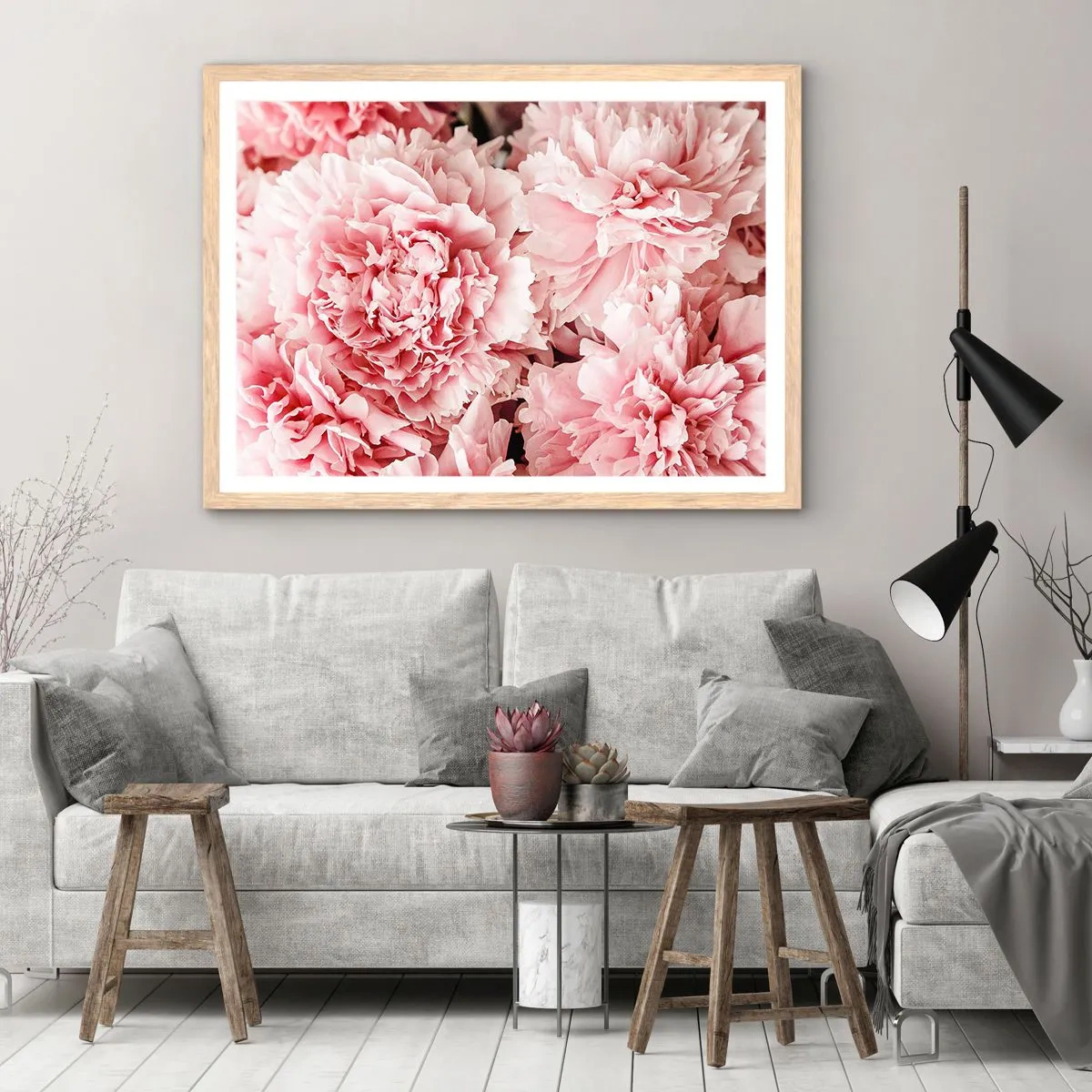 Plakat w ramie jasny dąb - Różowe marzenie - 91x61 cm