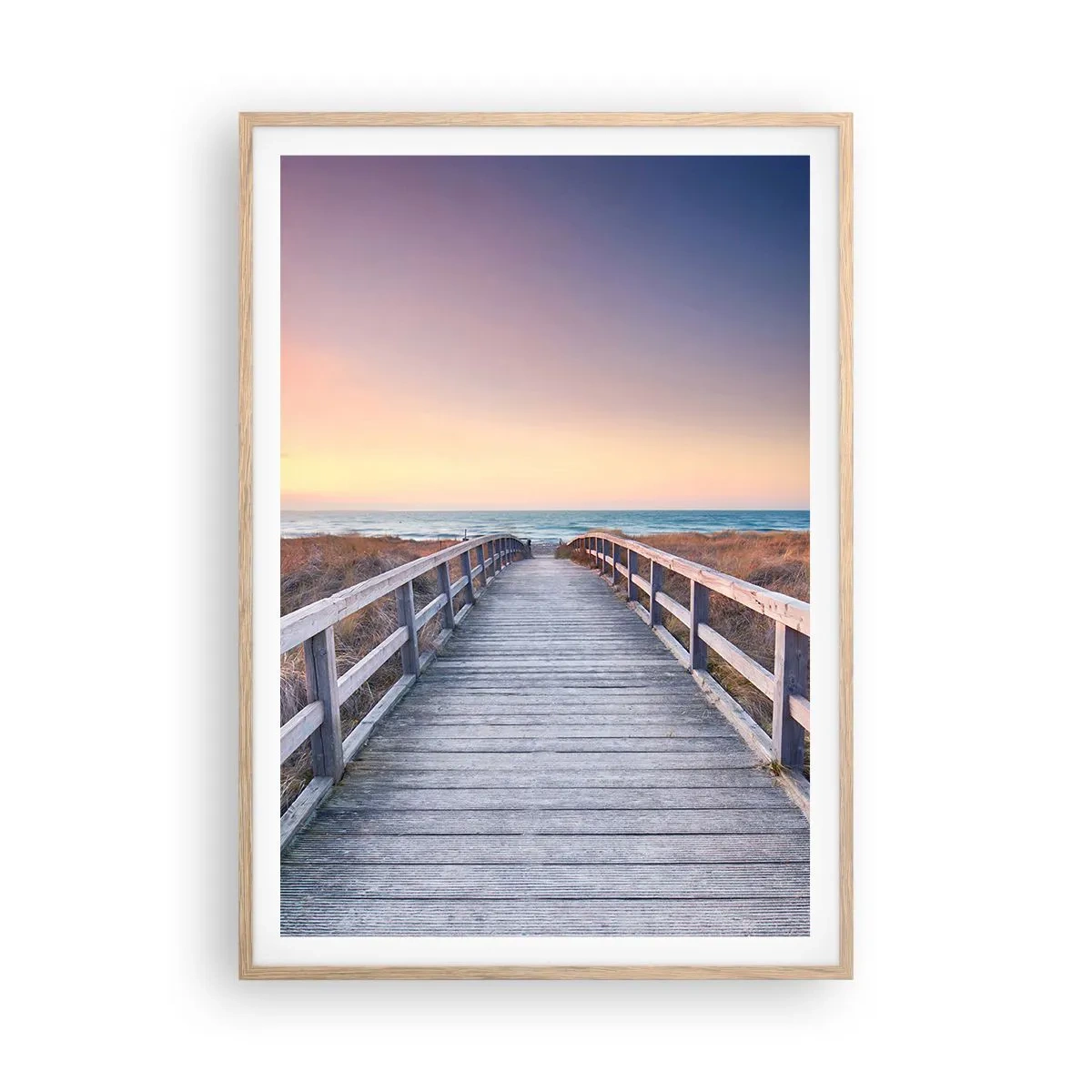 Plakat w ramie jasny dąb - Bałtycka wieczorna zorza - 70x100 cm