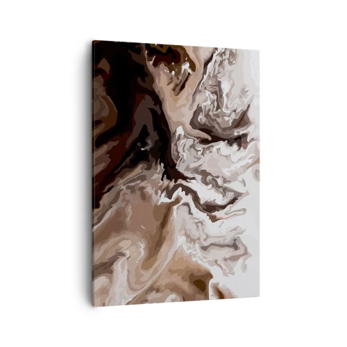 Obraz na płótnie - Abstrakcyjna kompozycja w ciepłych, brązowych odcieniach - 50x70cm - Kontredans barw - Nowoczesna dekoracja ścienna do salonu, kuchni i sypialni ARTTOR