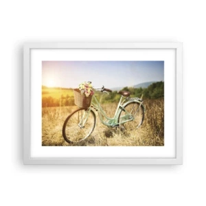 Plakat w białej ramie - Zostanę tu chwilę - 40x30 cm