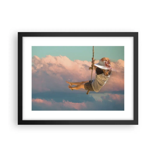Plakat w czarnej ramie - Zabawa w obłokach - 40x30 cm