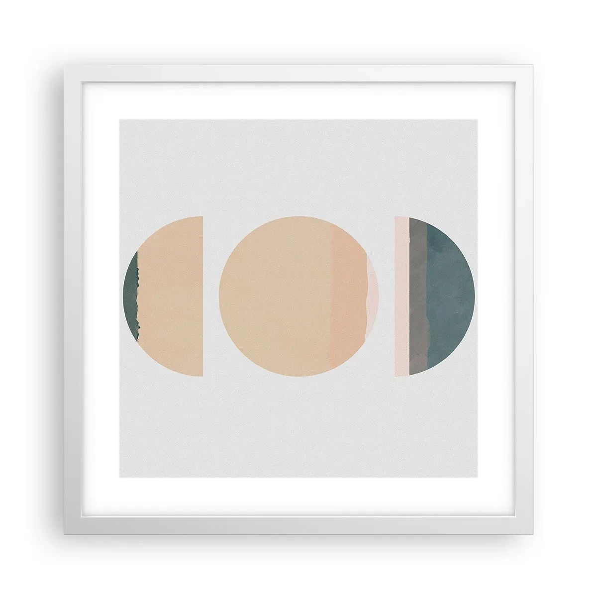 Plakat w białej ramie - Koło za kołem - 40x40 cm