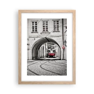 Plakat w ramie jasny dąb - Przez miejski labirynt - 30x40 cm