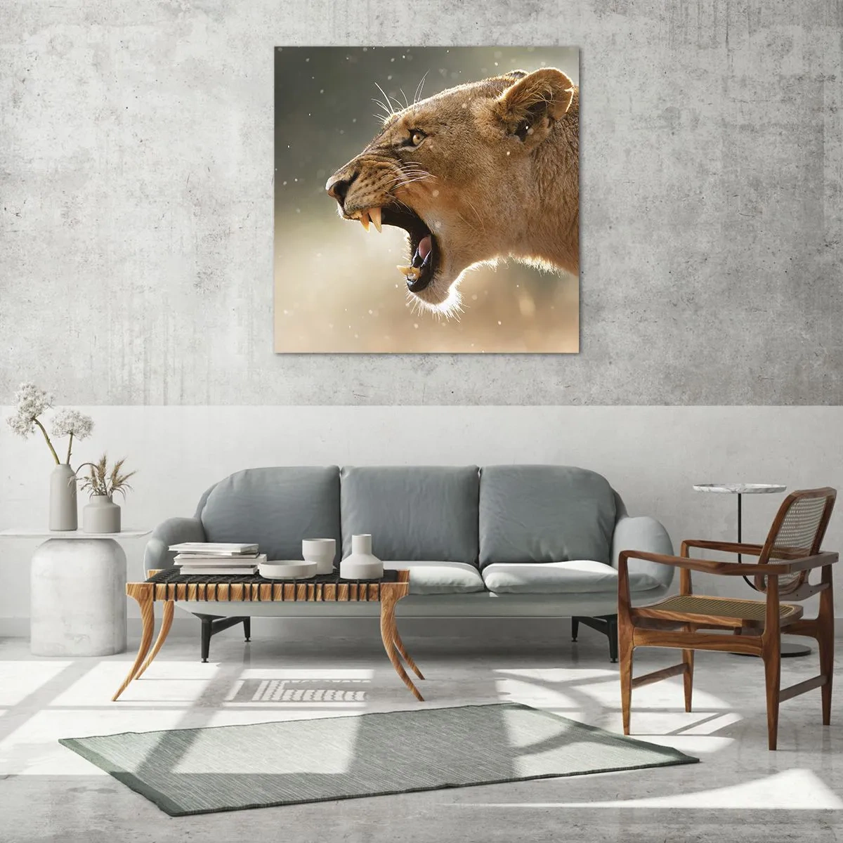 Obraz na szkle - Spróbuj nie posłuchać - 60x60 cm