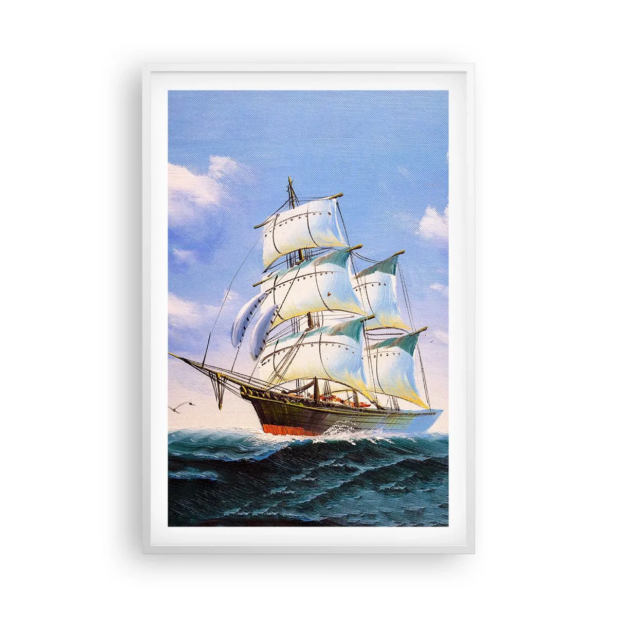 Plakat w białej ramie - Dumnie z wiatrem - 61x91 cm