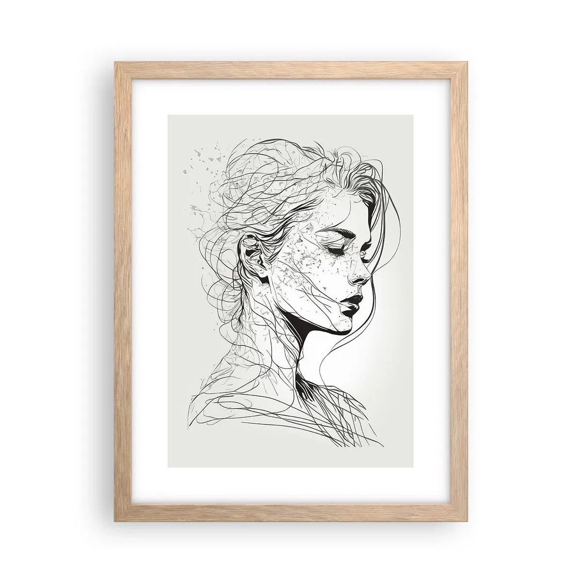 Plakat w ramie jasny dąb - Portret w zamyśleniu - 30x40 cm