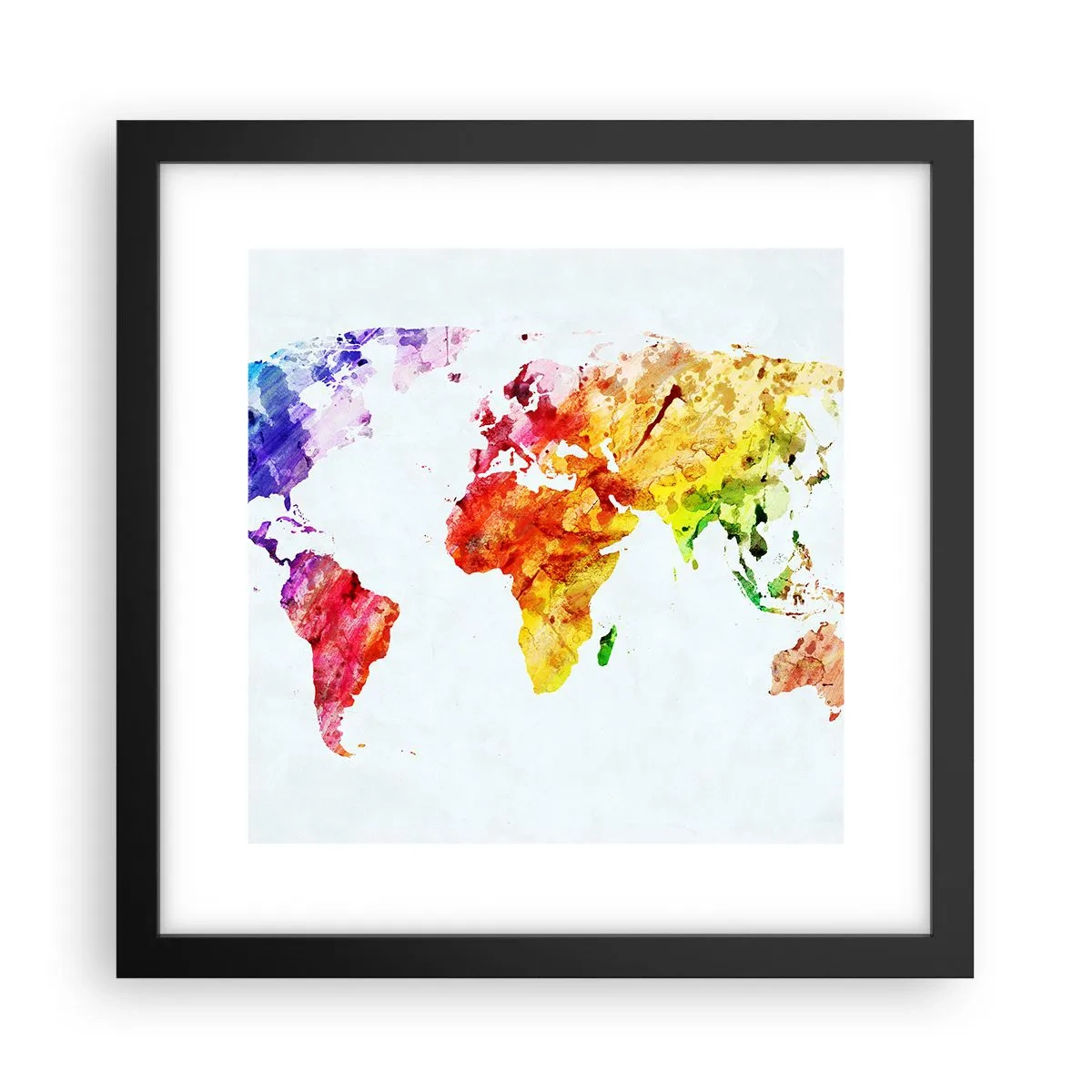 Plakat w czarnej ramie - Wszystkie barwy świata - 30x30 cm