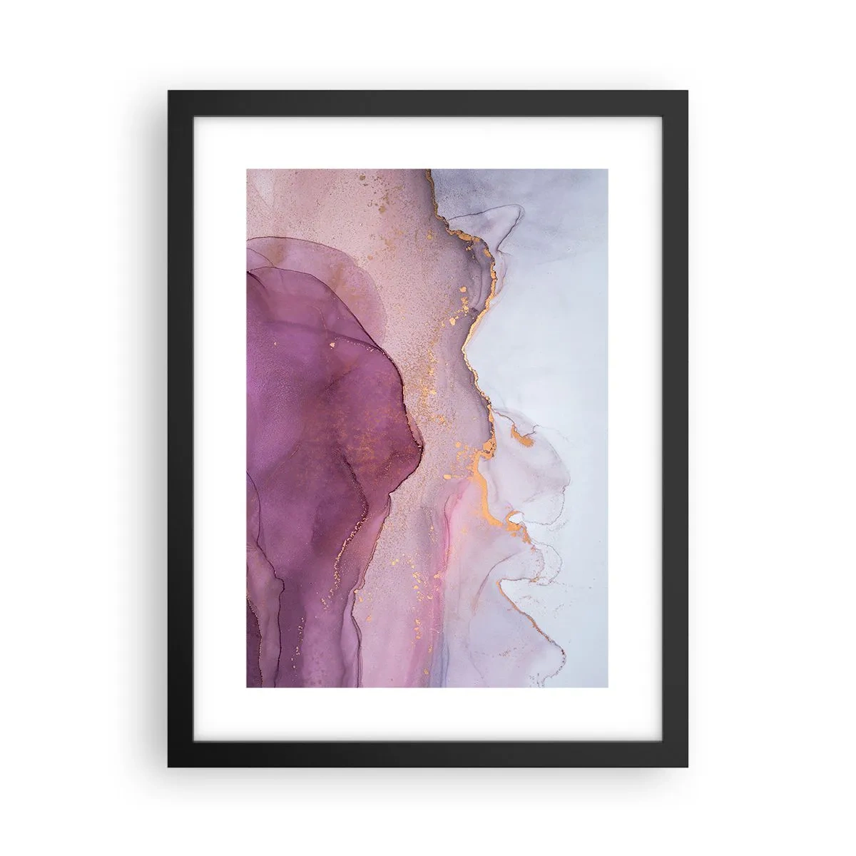Plakat w czarnej ramie - Fale lila i fioletu - 30x40 cm