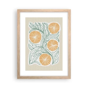 Plakat w ramie jasny dąb - Etnicznie z nutą abstrakcji - 30x40 cm