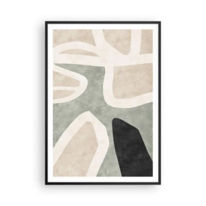 Plakat w czarnej ramie - Kompozycja z motywem czerni - 70x100 cm