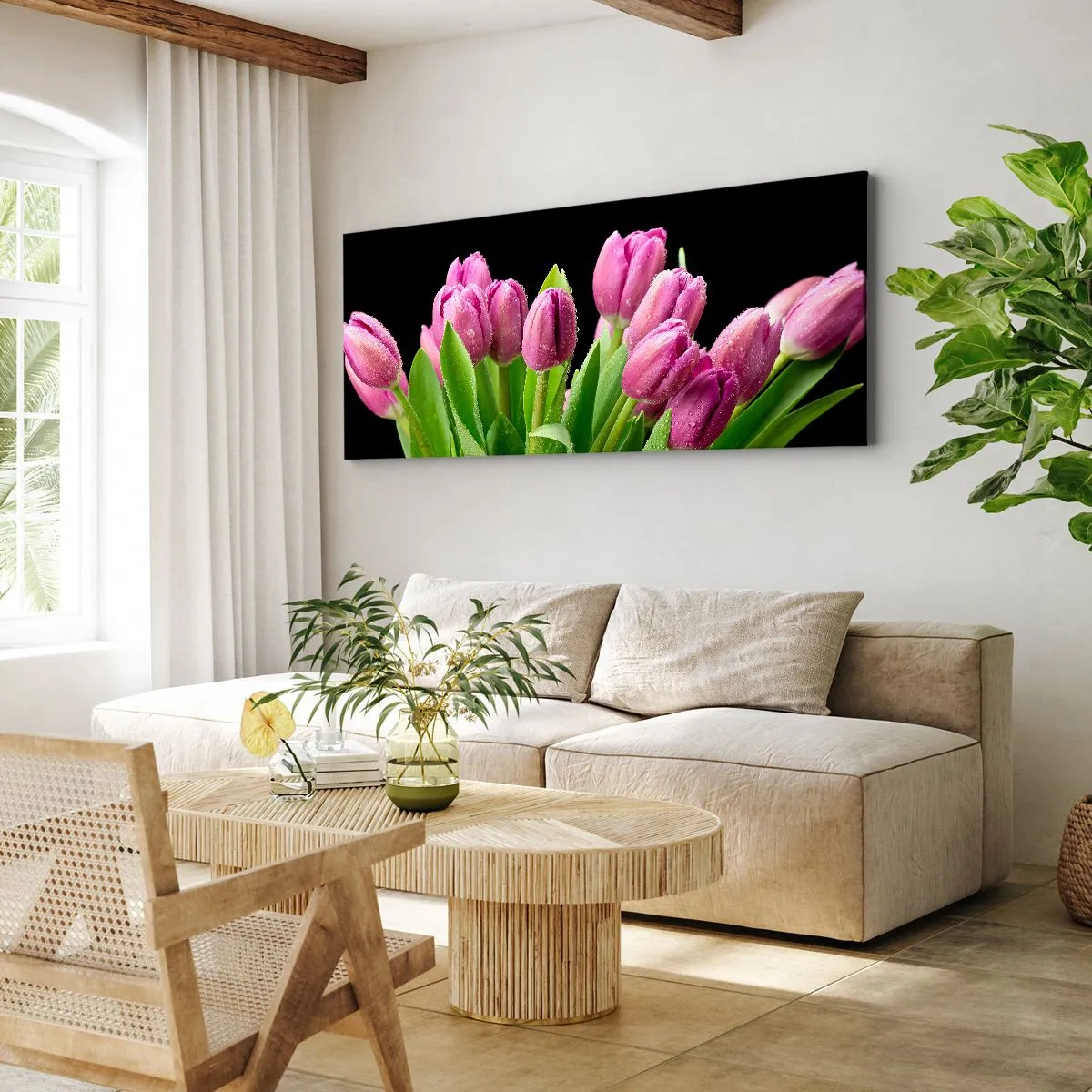 Obraz na płótnie - Liliowa radość wiosny - 100x40 cm
