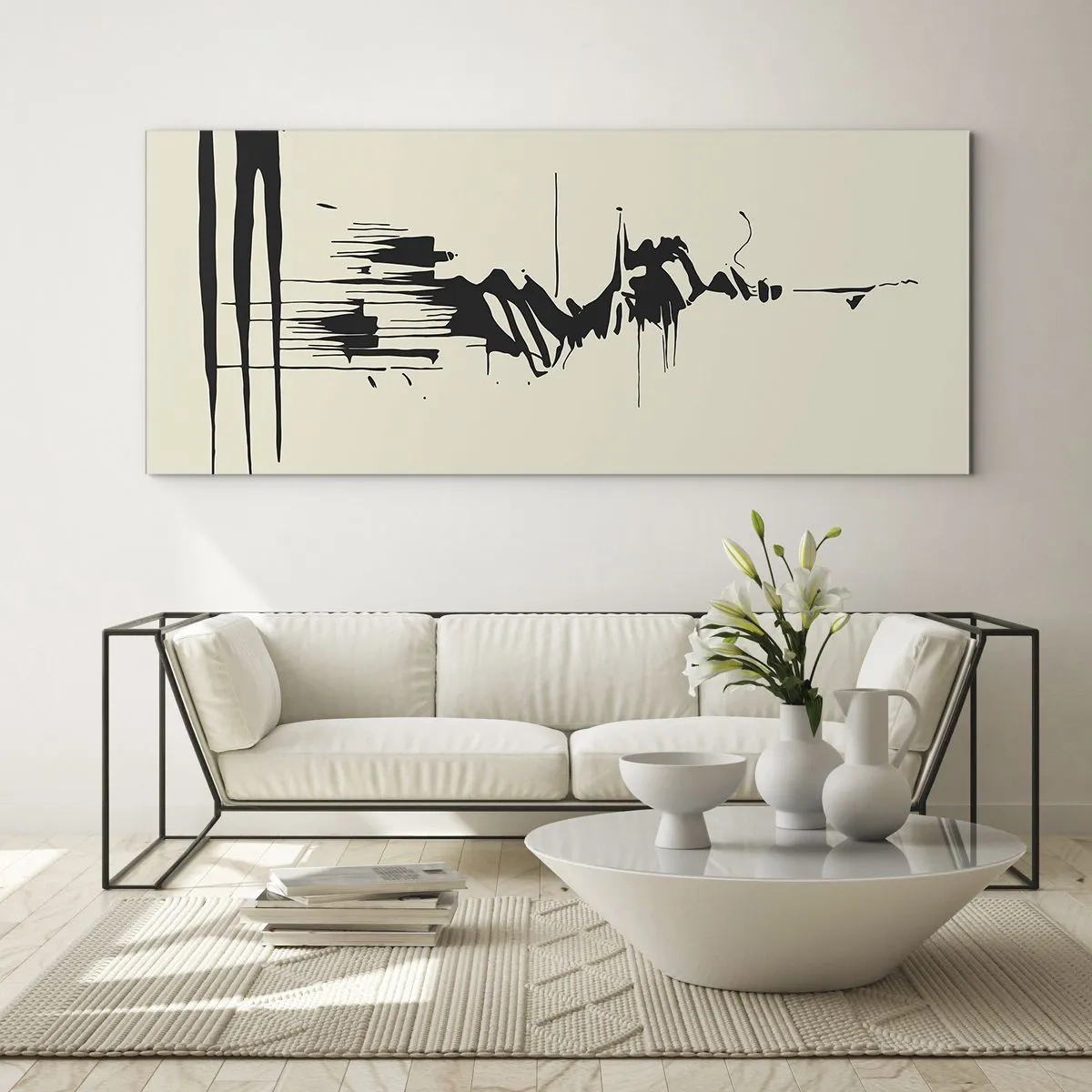 Obraz na szkle - Abstrakcja pośpieszna - 100x40 cm