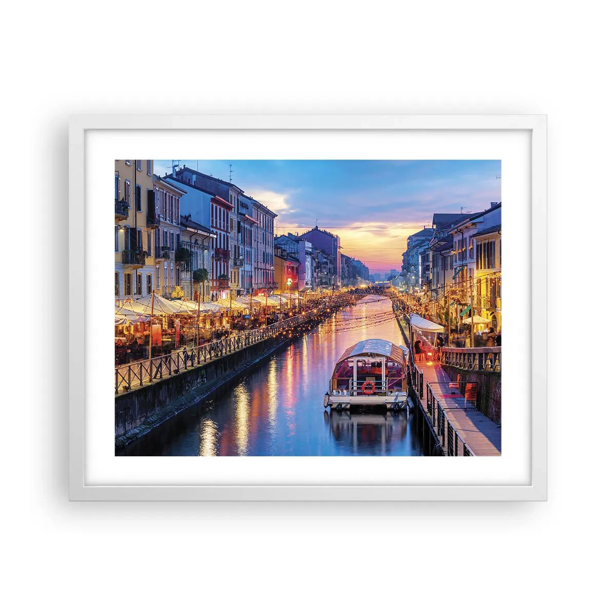 Plakat w białej ramie - Wieczór światła i zabawy - 50x40 cm