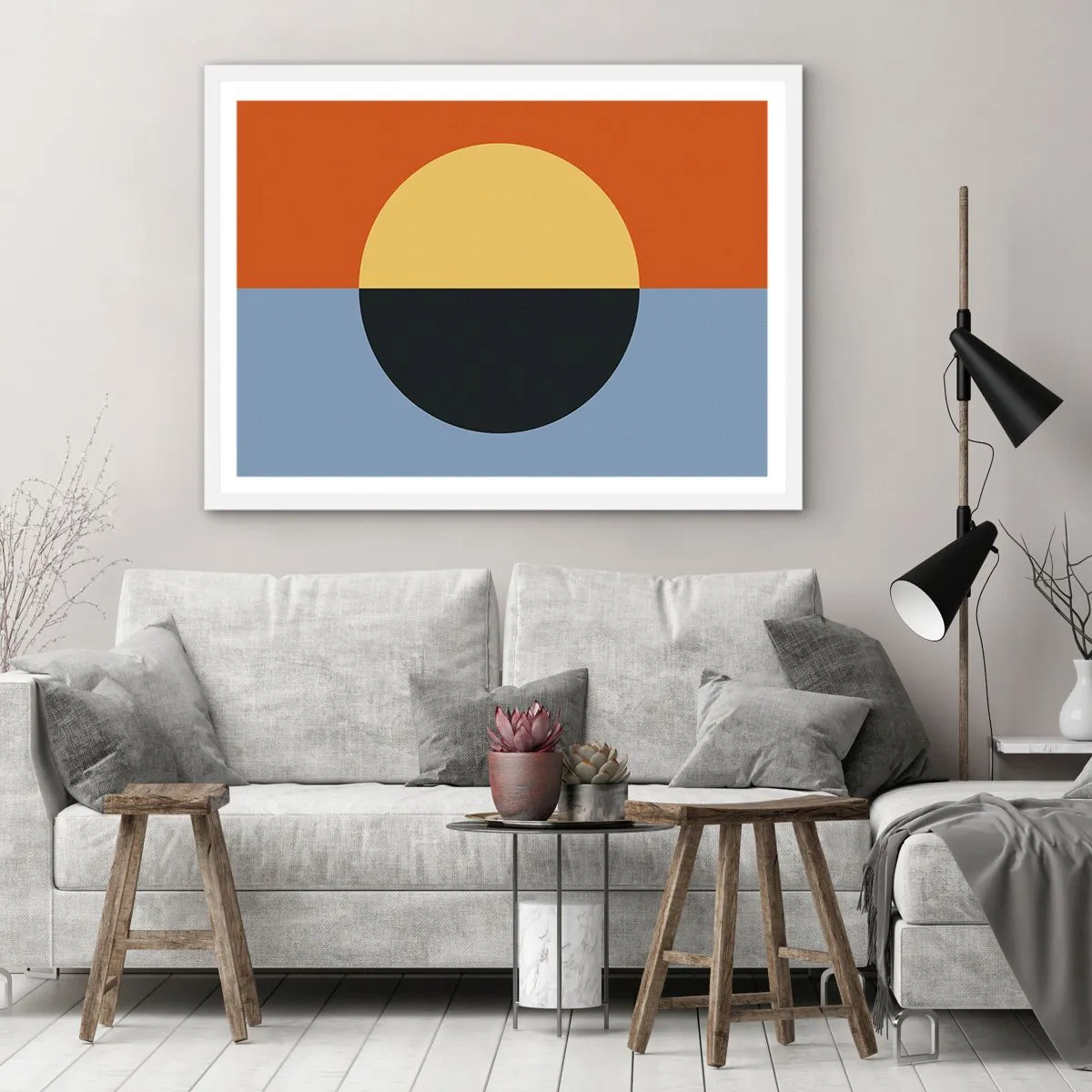 Plakat w białej ramie - Kompozycja ciepła i chłodu - 40x30 cm