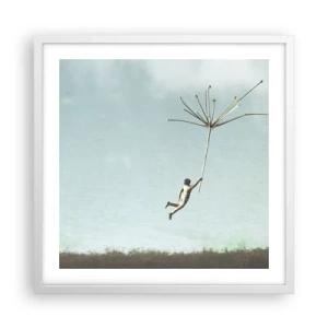 Plakat w białej ramie - Latawce, dmuchawce, wiatr - 50x50 cm