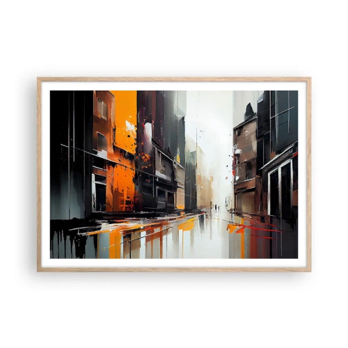 Plakat w ramie jasny dąb - Deszczowy dzień - 100x70 cm