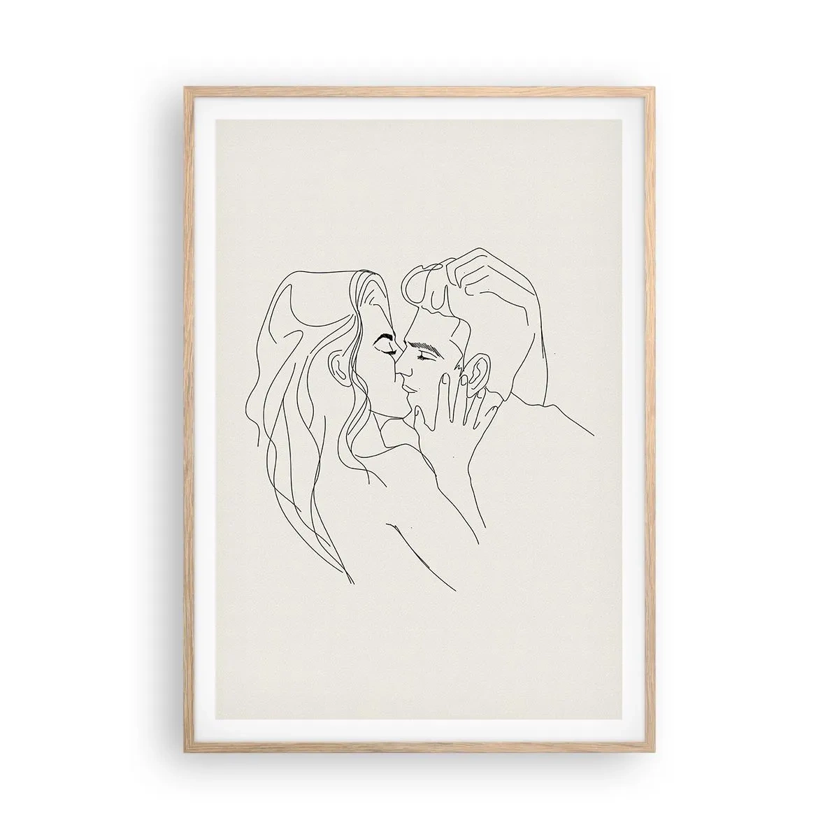 Plakat w ramie jasny dąb - Splątani uczuciem - 70x100 cm