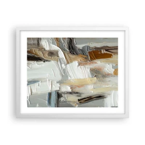Plakat w białej ramie - Barwne nawarstwienia - 50x40 cm