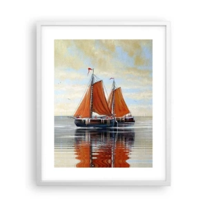 Plakat w białej ramie - Hej, żeglujże, żeglarzu… - 40x50 cm
