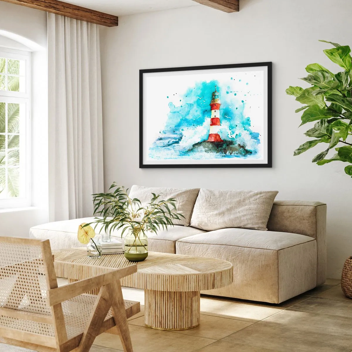 Plakat w czarnej ramie - Jedność żywiołów - 50x40 cm