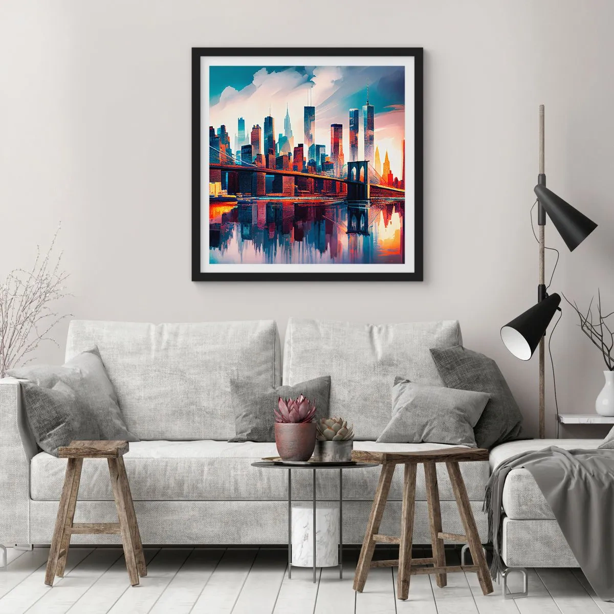 Plakat w czarnej ramie - Zjawiskowy Nowy Jork - 40x40 cm