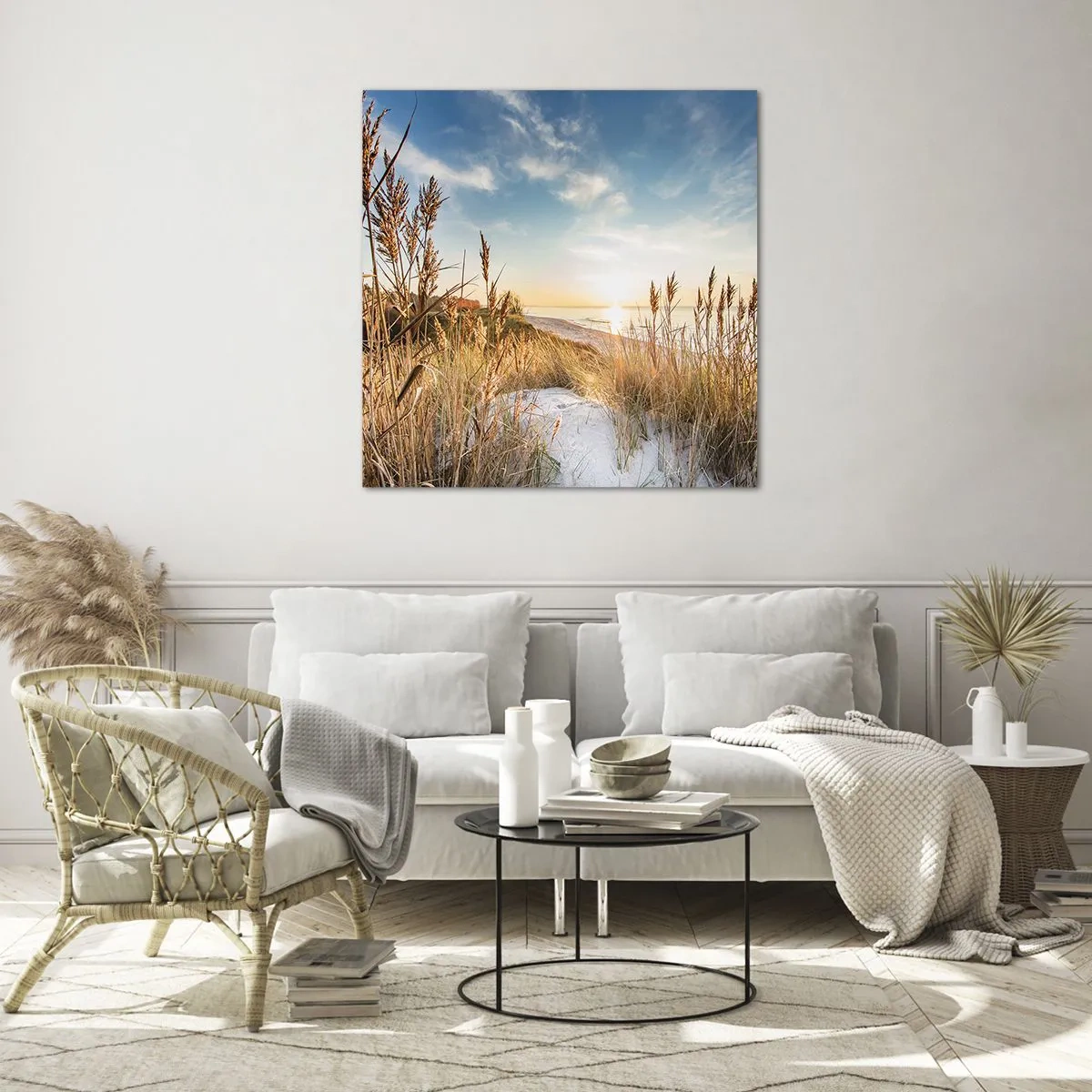 Obraz na szkle - Północna plaża - 70x70 cm