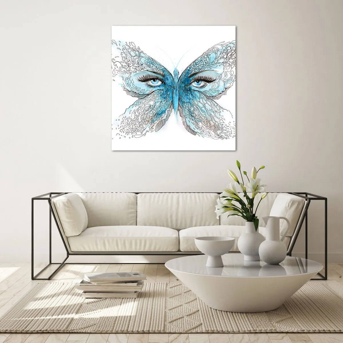 Obraz na szkle - Modraszek eros - 60x60 cm