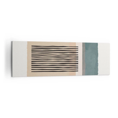Obraz na płótnie - Minimalistyczne formy geometryczne w beżowych i zielonych odcieniach - 160x50cm - Wszystko w porządku - Nowoczesna dekoracja ścienna do salonu i sypialni ARTTOR