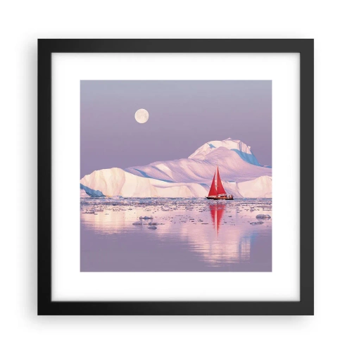 Plakat w czarnej ramie - Żar żagla, chłód lodu - 30x30 cm