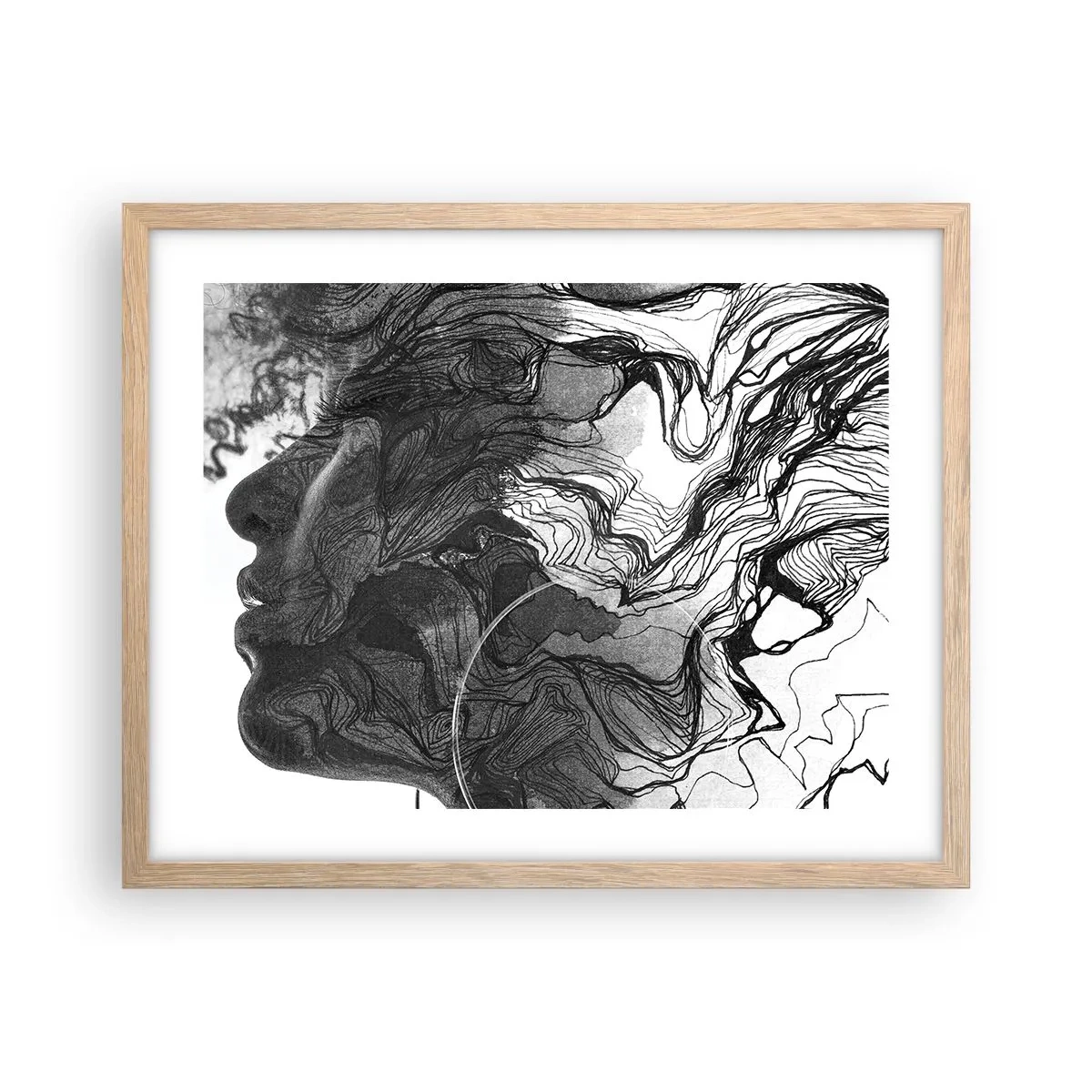 Plakat w ramie jasny dąb - Zaplątana w marzeniach - 50x40 cm