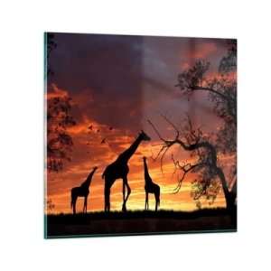 Obraz na szkle - Mała kolacja w gronie najbliższych - 40x40 cm