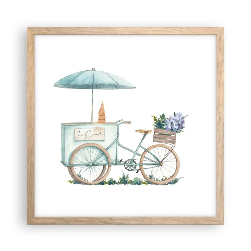 Plakat w ramie jasny dąb - Słodkie wspomnienie lata - 40x40 cm