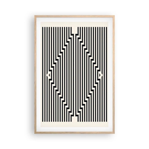 Plakat w ramie jasny dąb - Geometryczna iluzja - 61x91 cm