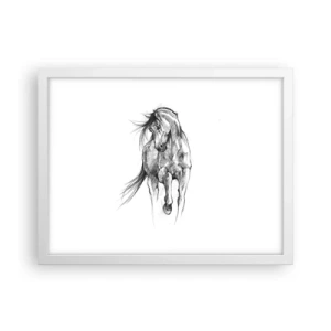 Plakat w białej ramie - We wdzięcznym kłusie - 40x30 cm
