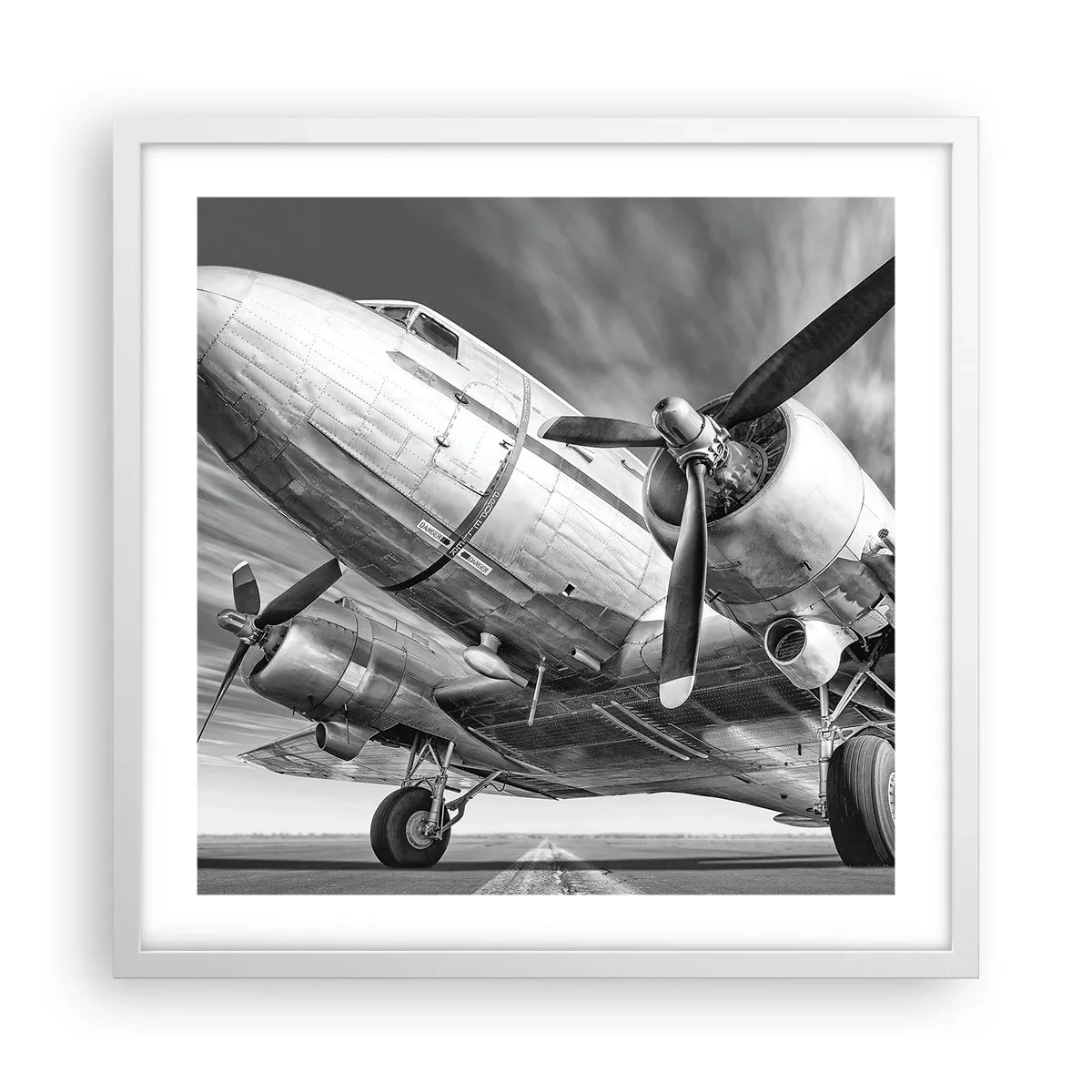 Plakat w białej ramie - Zawsze gotowy do lotu - 50x50 cm