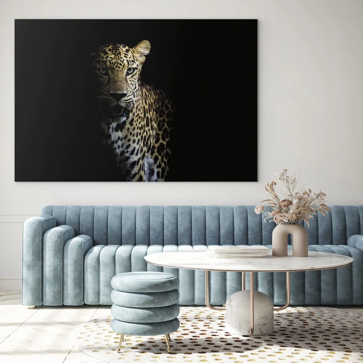 Obraz na szkle - Lew w cieniu - 120x80cm - Mroczne piękno - Nowoczesna dekoracja ścienna do salonu, kuchni i sypialni ARTTOR