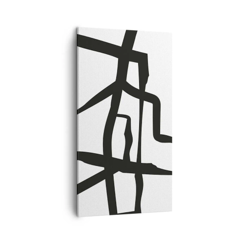 Obraz na płótnie - Czarno-biała konstrukcja - 45x80 cm