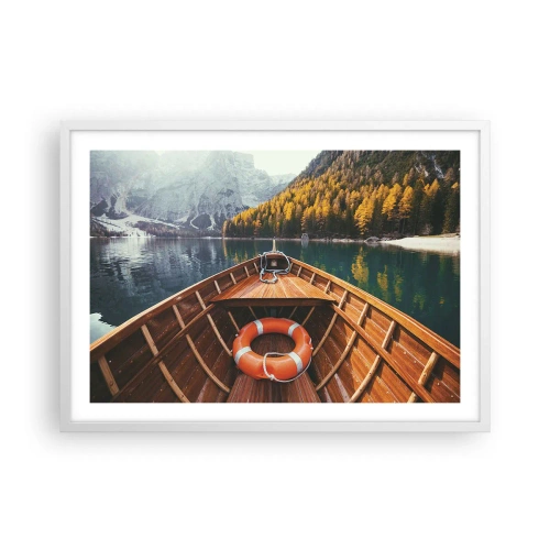 Plakat w białej ramie - Górska wycieczka - 70x50 cm