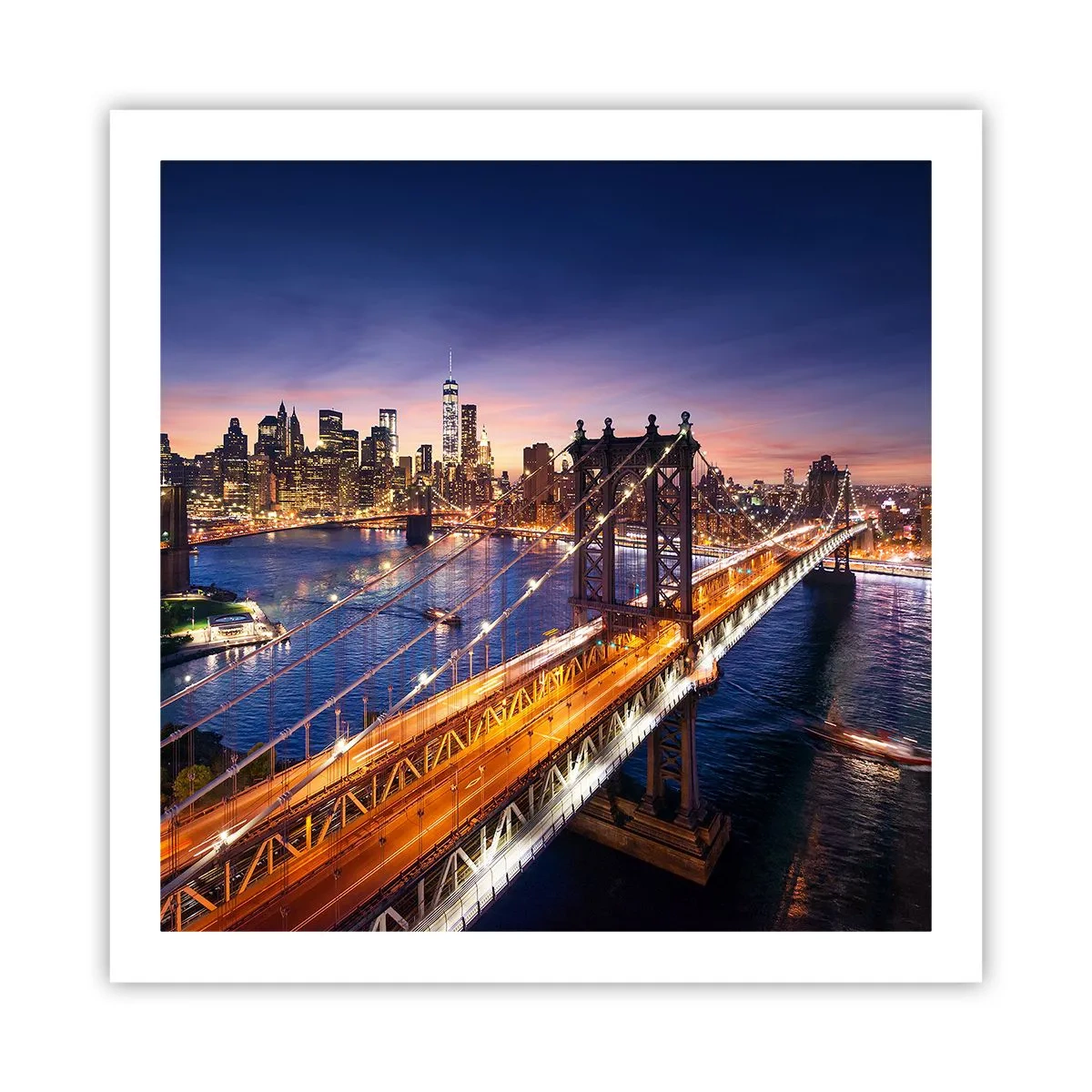 Plakat - Świetlistym mostem do serca miasta - 60x60 cm