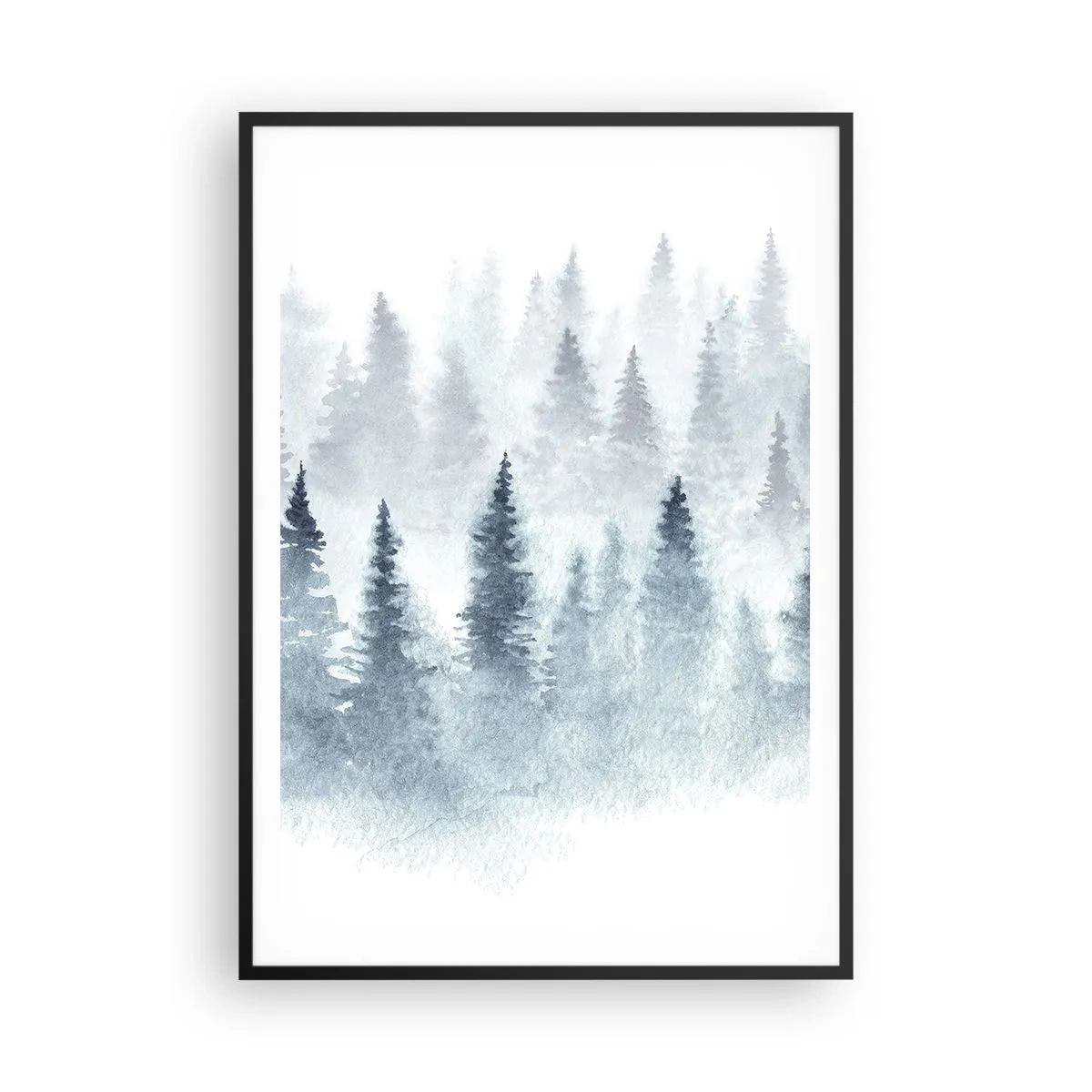 Plakat w czarnej ramie - Otulone mgłą - 70x100 cm