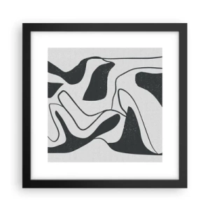 Plakat w czarnej ramie - Abstrakcyjna zabawa w labiryncie - 30x30 cm