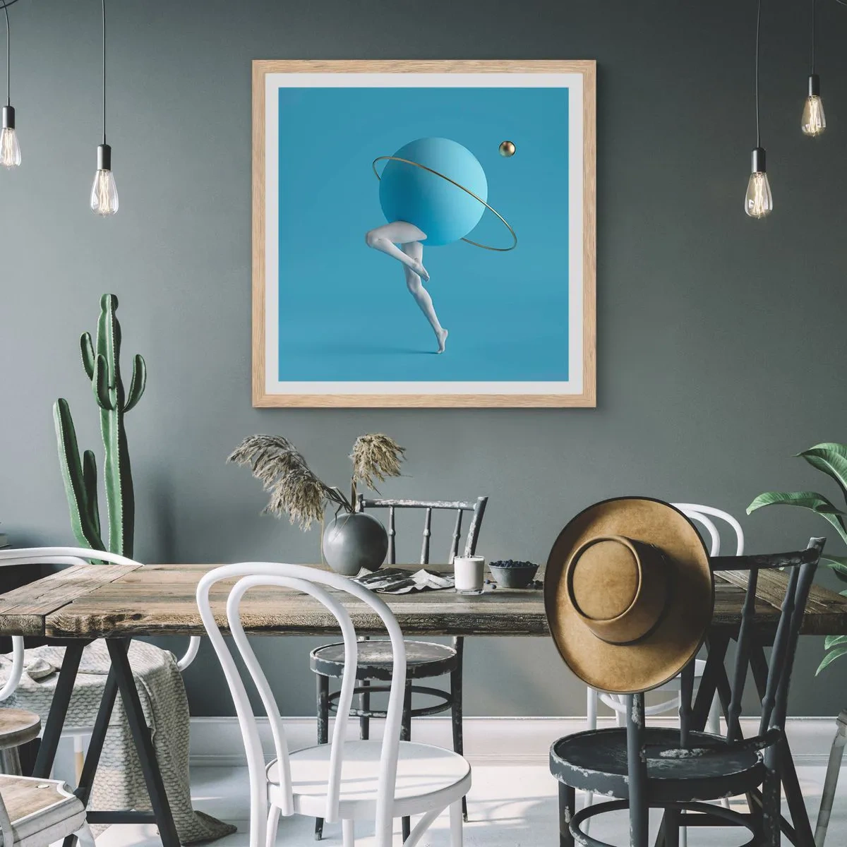 Plakat w ramie jasny dąb - A planety szaleją - 40x40 cm