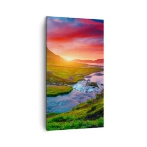 Obraz na płótnie - Islandia - ogień i woda - 45x80 cm
