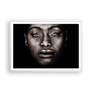 Plakat w białej ramie - Jedna łza - 100x70 cm