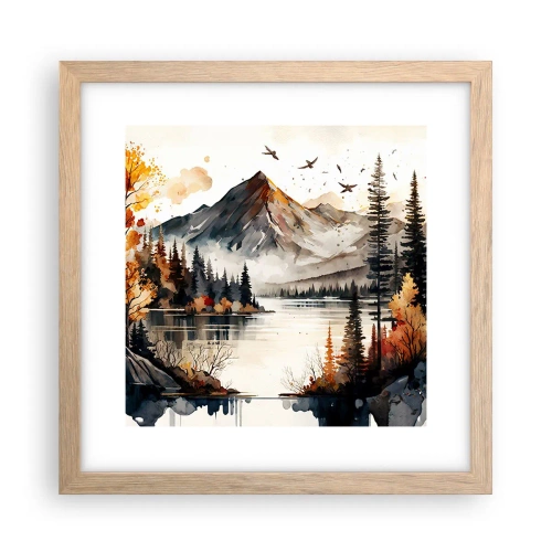 Plakat w ramie jasny dąb - Złota jesień w górach - 30x30 cm