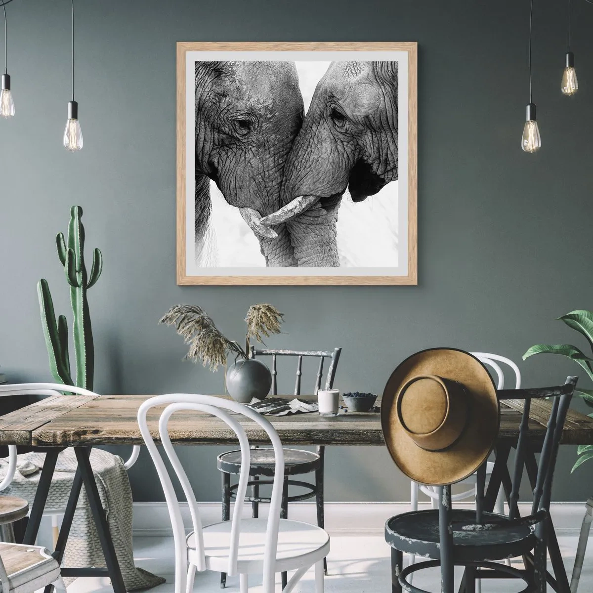 Plakat w ramie jasny dąb - Serdeczne wyznanie - 60x60 cm