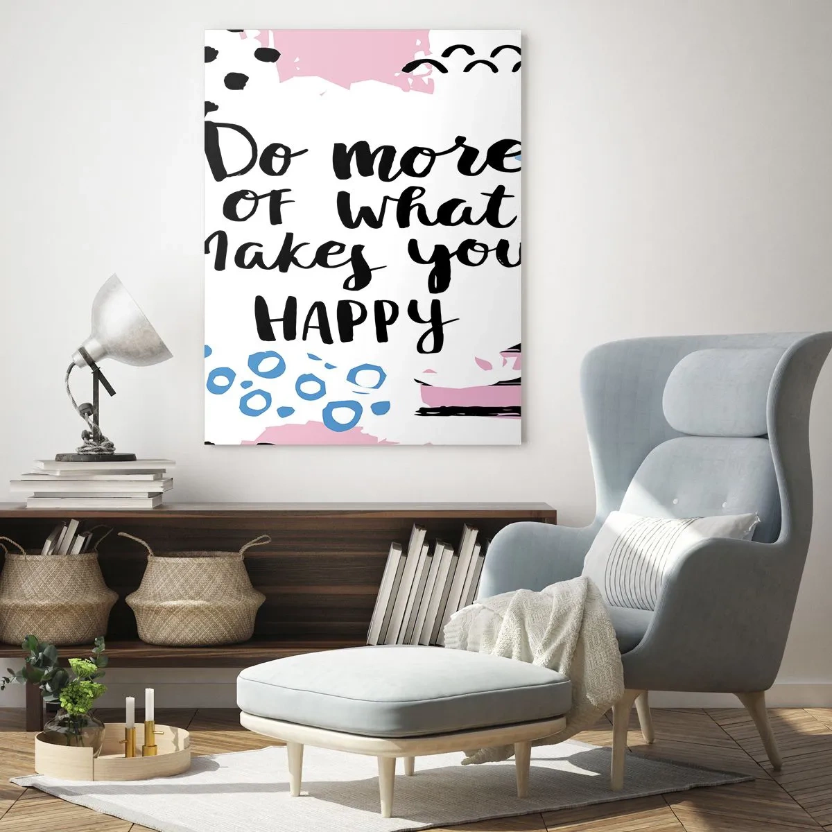 Obraz na szkle - Inspirujący napis na tle w pastelowych kolorach - 50x70cm - Jak być szczęśliwym - Nowoczesna dekoracja ścienna do salonu, kuchni i sypialni ARTTOR